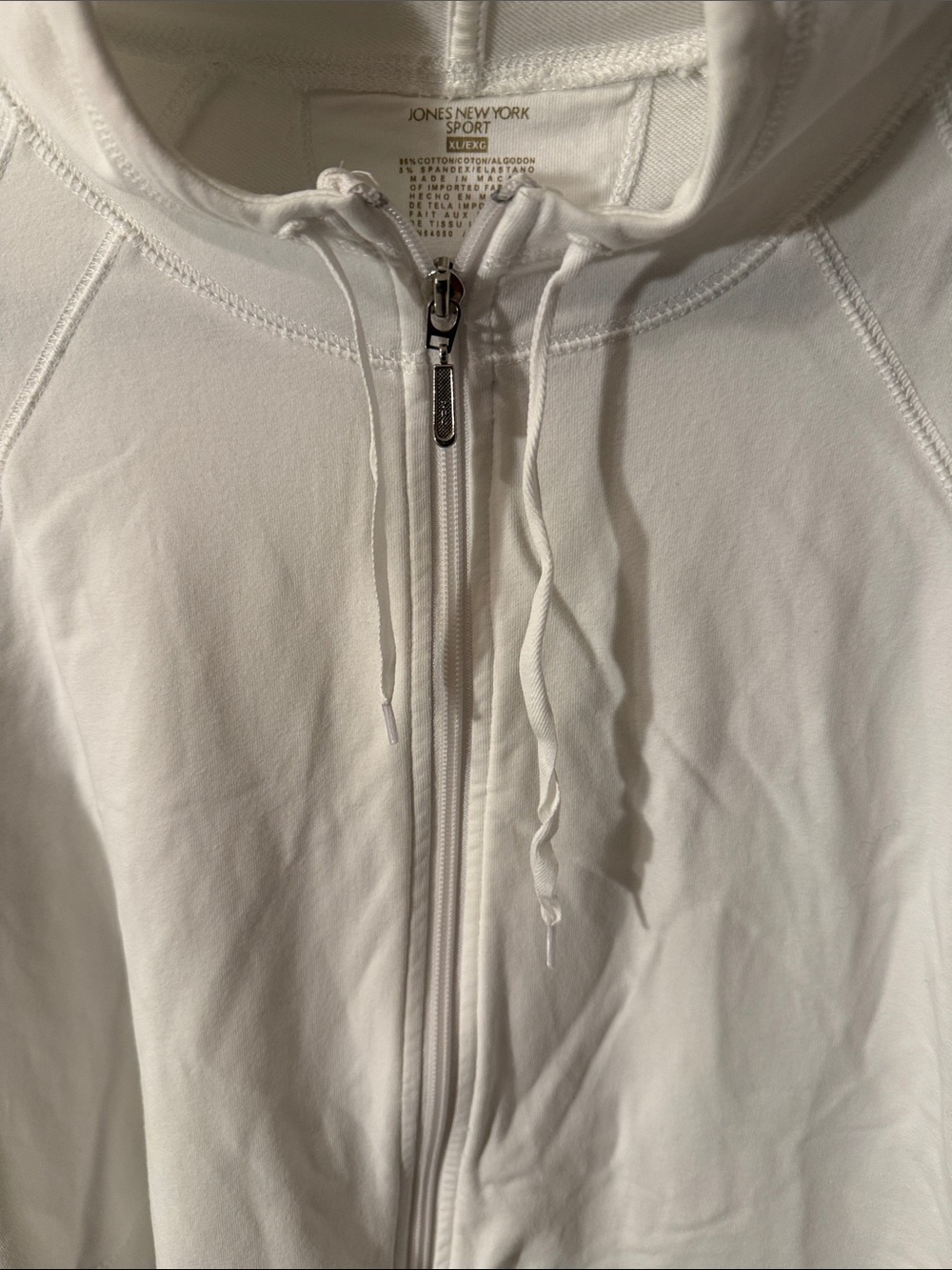 Jones New York Sport White Zip Hoodie with Silver Hardware XL - Picture 5 of 8